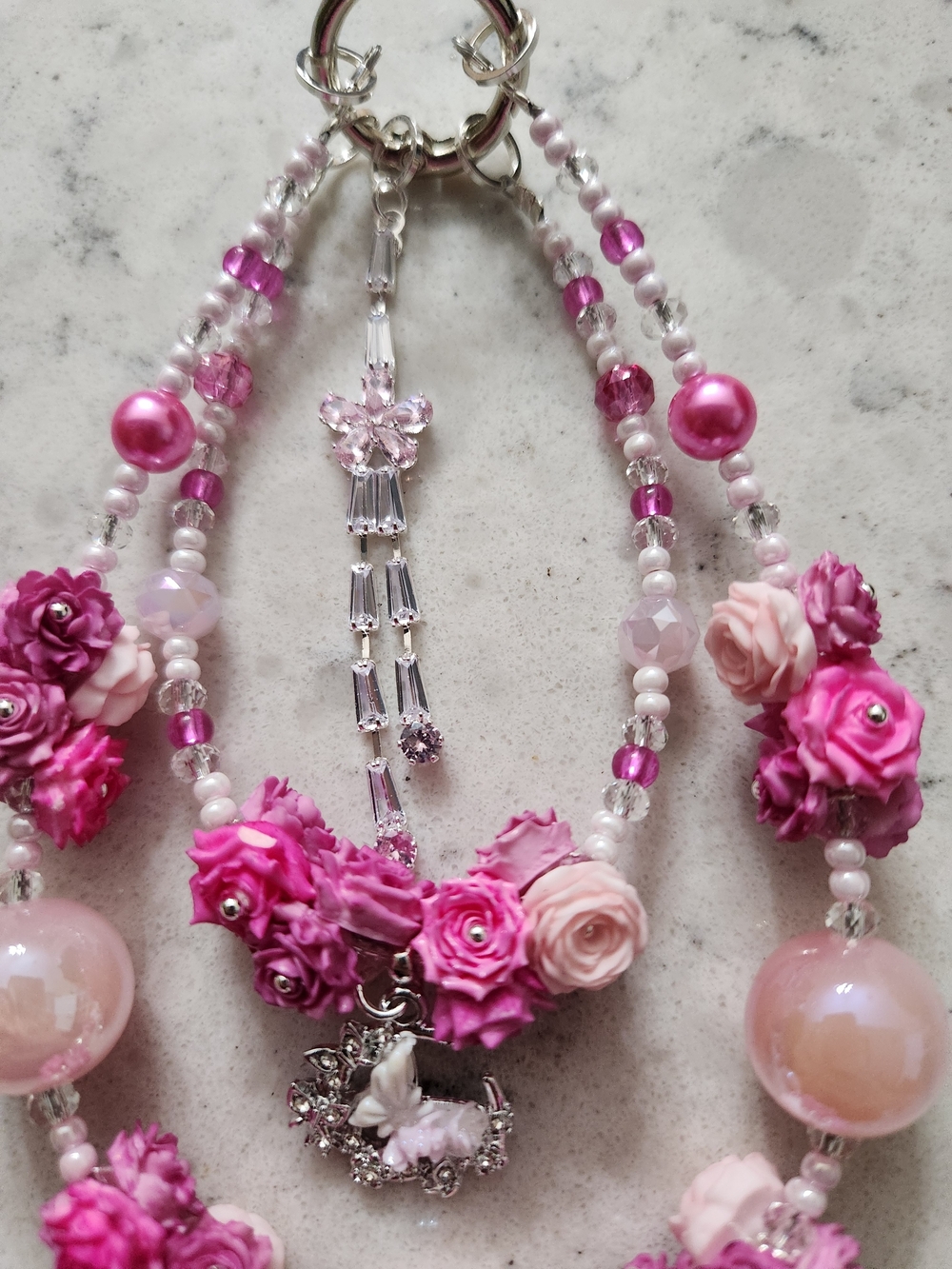 Pink Rose Keychain - Picture 2 of 5
